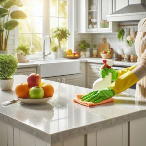 cleaning quartz countertops