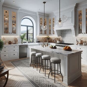 granite countertops with sitting stoles